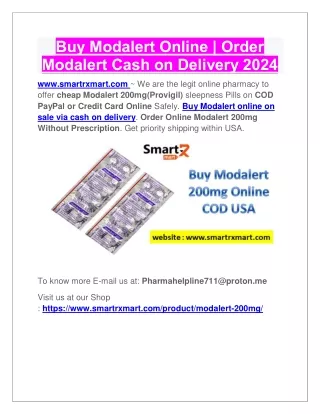 Buy Modalert Online | Order Modalert Cash on Delivery 2024