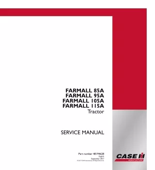 CASE IH FARMALL 95A Tractor Service Repair Manual