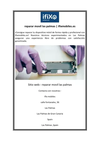 reparar movil las palmas  Ifixmobiles.es