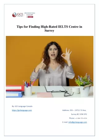 Tips for Finding High Rated IELTS Centre in Surrey