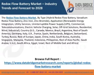 Redox Flow Battery Market