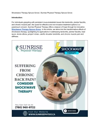 Shockwave Therapy Spruce Grove _ Sunrise Physical Therapy Spruce Grove