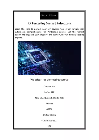 Iot Pentesting Course Lufsec.com