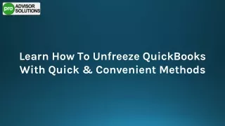 Step-By-Step Fix For How To Unfreeze QuickBooks