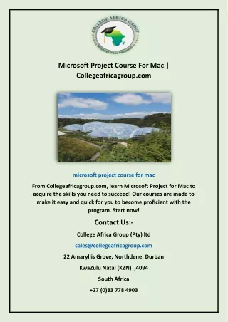 Microsoft Project Course For Mac | Collegeafricagroup.com