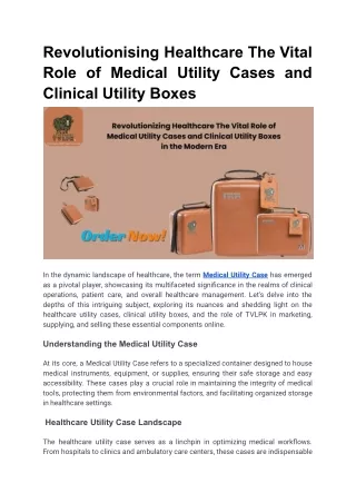 Revolutionising Healthcare The Vital Role of Medical Utility Cases and Clinical Utility Boxes