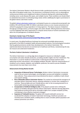 Indirect Calorimeter Market Size, Share, Growth, Trends And Forecast 2020-2030