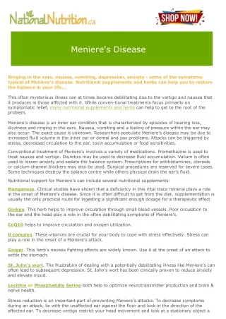 Meniere's Disease