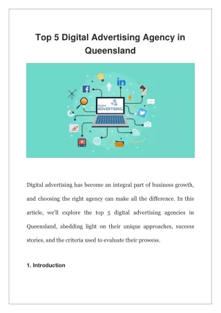 Top 5 Digital Advertising Agency in Queensland?