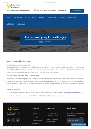 Journals Accepting Clinical Images