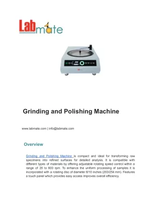 Grinding and Polishing Machine