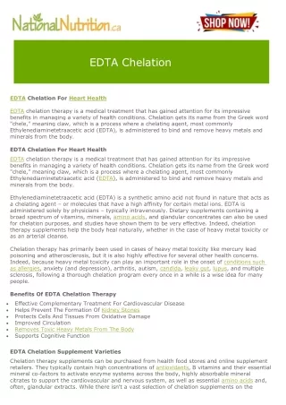 EDTA Chelation