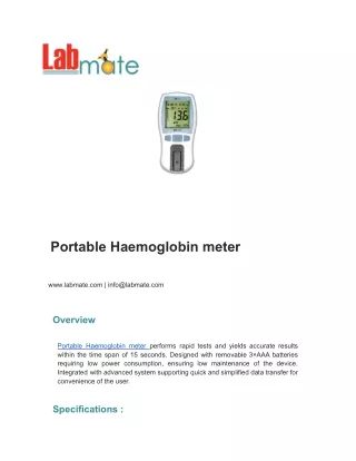 Portable Haemoglobin meter