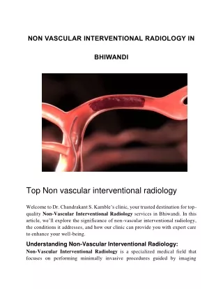 NON VASCULAR INTERVENTIONAL RADIOLOGY IN BHIWANDI