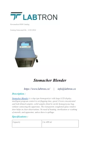 Stomacher Blender