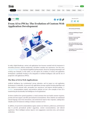 From AI to PWAs The Evolution of Custom Web Application Development