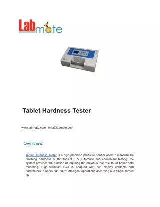 Tablet Hardness Tester