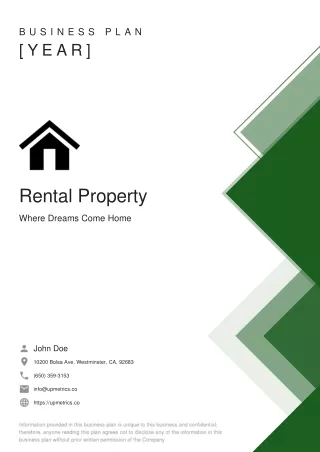 rental property business plan