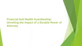 Financial And Health Guardianship