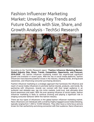 Fashion Influencer Marketing Market: Unveiling Key Trends and Future Outlook wit