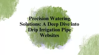 Precision Watering Solutions A Deep Dive into Drip Irrigation Pipe Websites - Presentation