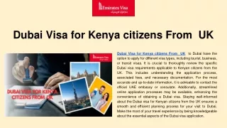 Dubai Visa for Kenya citizens From  UK