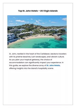 Top St John Hotels - US Virgin Islands