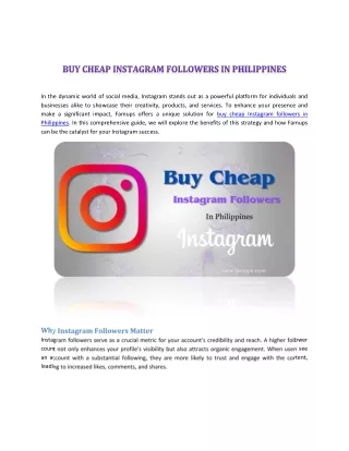 BUY CHEAP INSTAGRAM FOLLOWERS IN PHILIPPINES