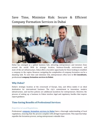 Save Time, Minimize Risk_ Secure & Efficient Company Formation Services in Dubai