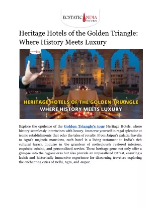 Heritage Hotels of the Golden Triangle_ Where History Meets Luxury