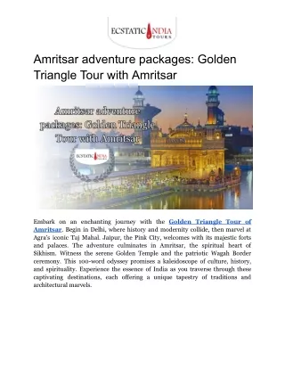 Golden Triangle & Amritsar_ Golden Triangle Tour with Amritsar