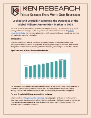 Navigating the Dynamics of the Global Military Ammunition Market in 2024
