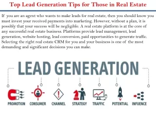 Top Lead Generation Tips for Those in Real Estate