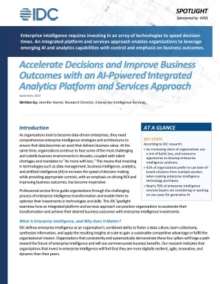 Accelerate Decisions and Improve Business Outcomes with an AI-powered Integrated
