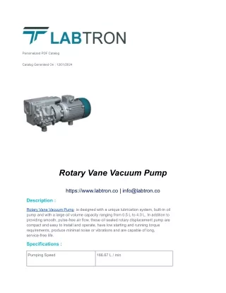 Rotary Vane Vacuum Pump