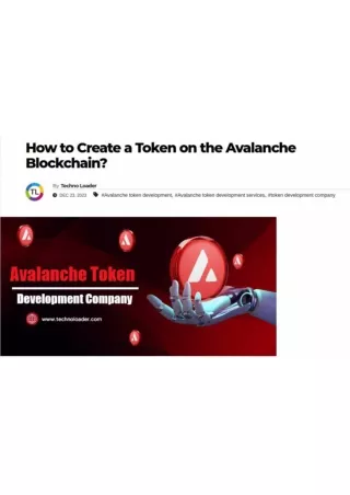 How to Create a Token on the Avalanche Blockchain?