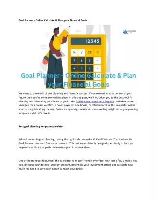 Goal Planner