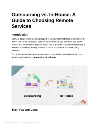 Outsourcing vs. In-House: A Guide to Choosing Remote Services