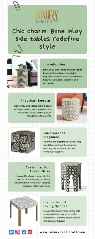 Chic charm Bone inlay side tables redefine style