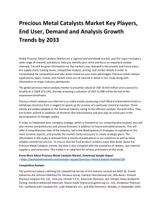 Precious Metal Catalysts Market