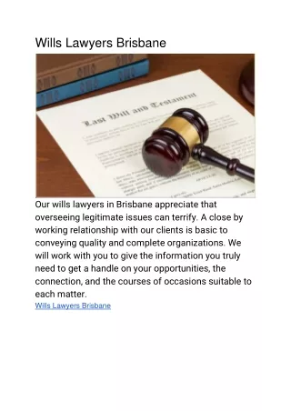 Wills Lawyers Brisbane