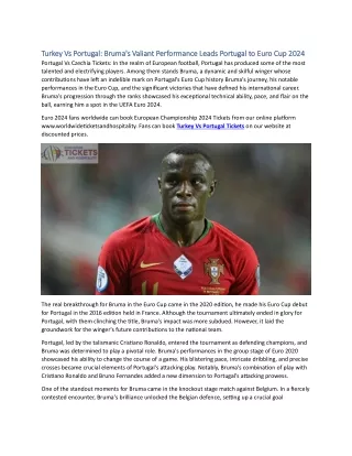 Turkey Vs Portugal Bruma's Valiant Performance Leads Portugal to Euro Cup 2024