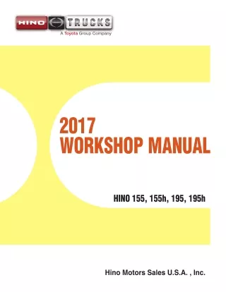 2017 HINO 155 Series Truck Service Repair Manual