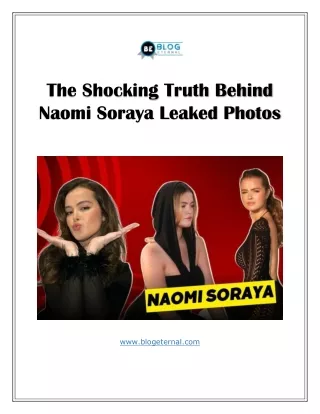 The Dark Secrets Unveiled - Naomi Soraya's Leaked Photos Exposed