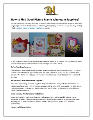 How to Find Good Picture Frame Wholesale Suppliers