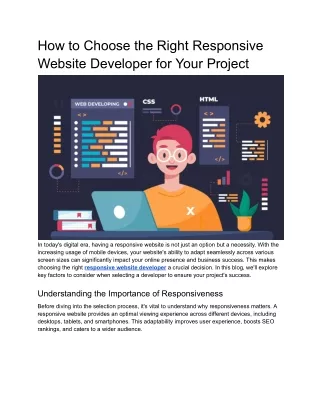 Selecting a Responsive Website Developer - Essential Guide