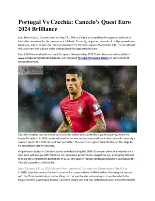 Portugal Vs Czechia Cancelo's Quest Euro 2024 Brilliance