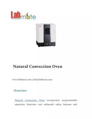 Natural Convection Oven