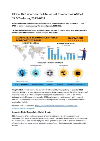 Global B2B Ecommerce Market Size | Global Opportunities