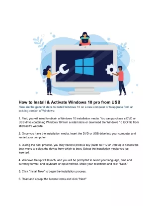 How to Install & Activate Windows 10 pro from USB